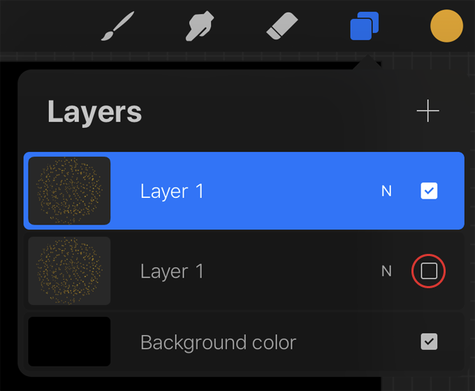 Turn off glimmer dots layer visibility