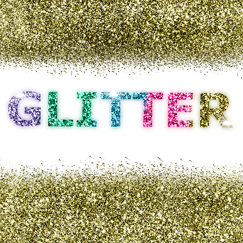 Multicolored Procreate glitter text with glitter border