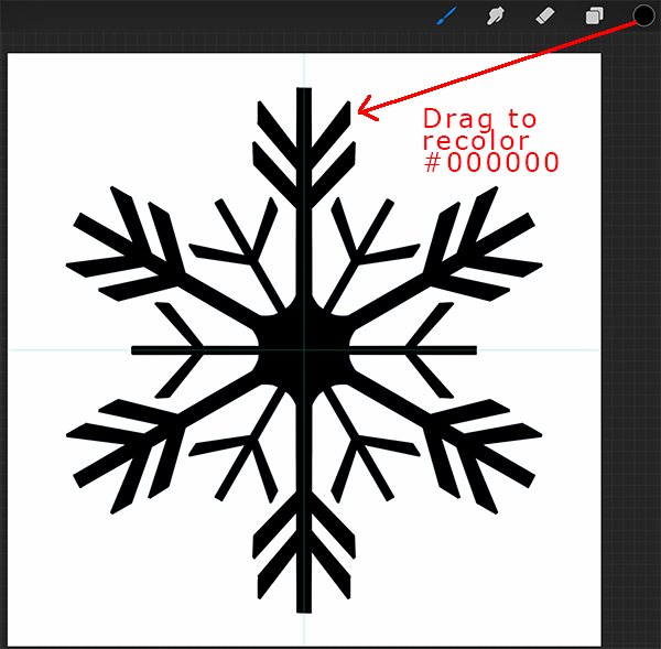 Recolor the snowflake black
