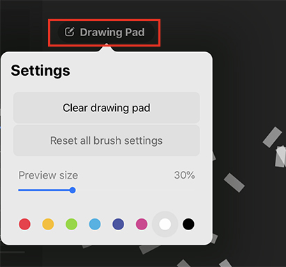Drawing Pad settings