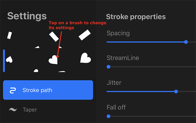 Change Dual Brush settings